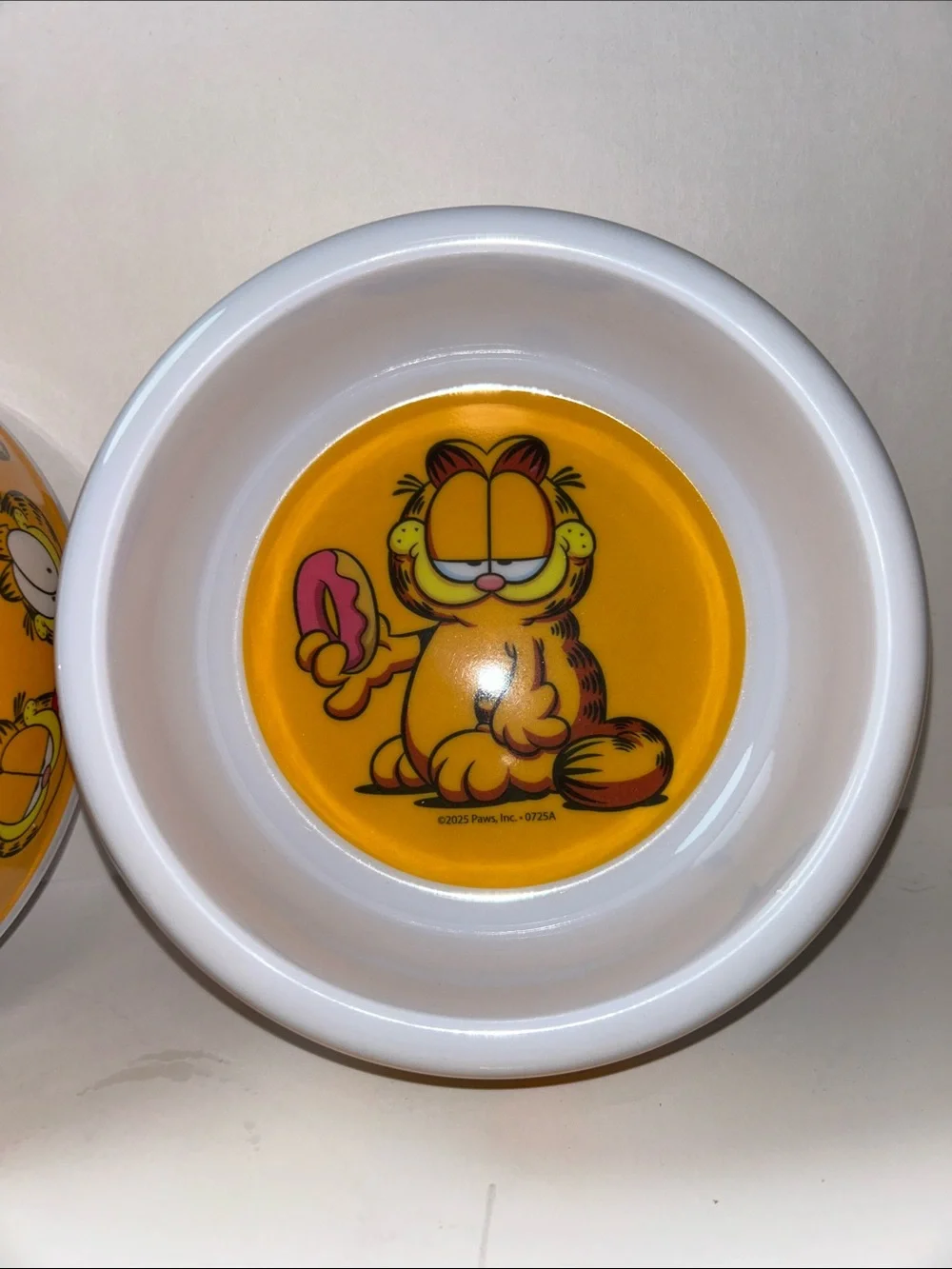 Lot Of 2 NWT Garfield Pet Bowl Dog Cat Food Water Dish 7in Diameter
